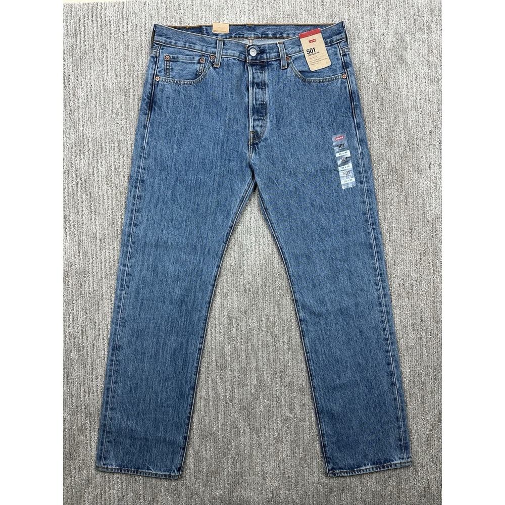 Levis 501 Original Jeans Mens 33x30 Medium Wash Straight Leg 100% Cotton NWT